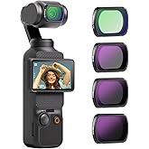 NEEWER Magnetic ND&Black Diffusion 1/4 Effect Filter Kit Compatible with DJI OSMO Pocket 3 Creator Combo Accessories, Action 