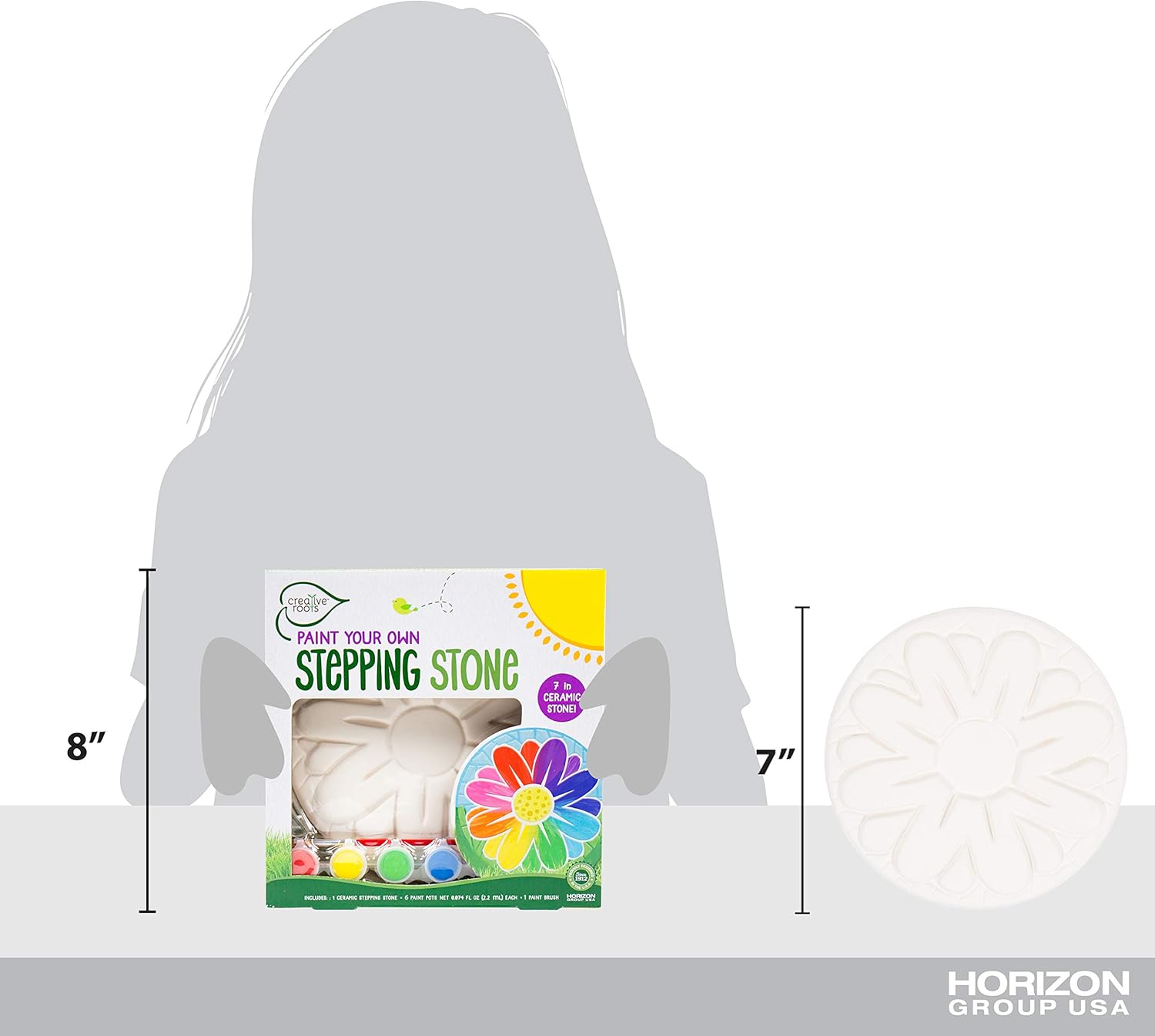 CREATIVE ROOTS Paint Your Own Flower Stepping Stone by Horizon Group USA Toy, Assorted: Toys & Games