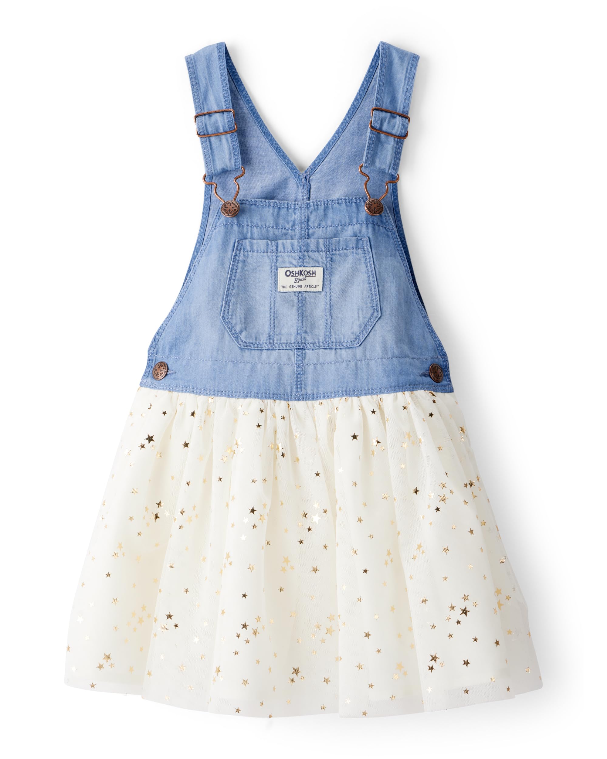 Oshkosh Girls World's Best Overalls, Blue Chambray, 24M Image