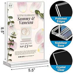 Acrylic Sign Holder 5.5 x 8.5, 10 Pack Double-Sided