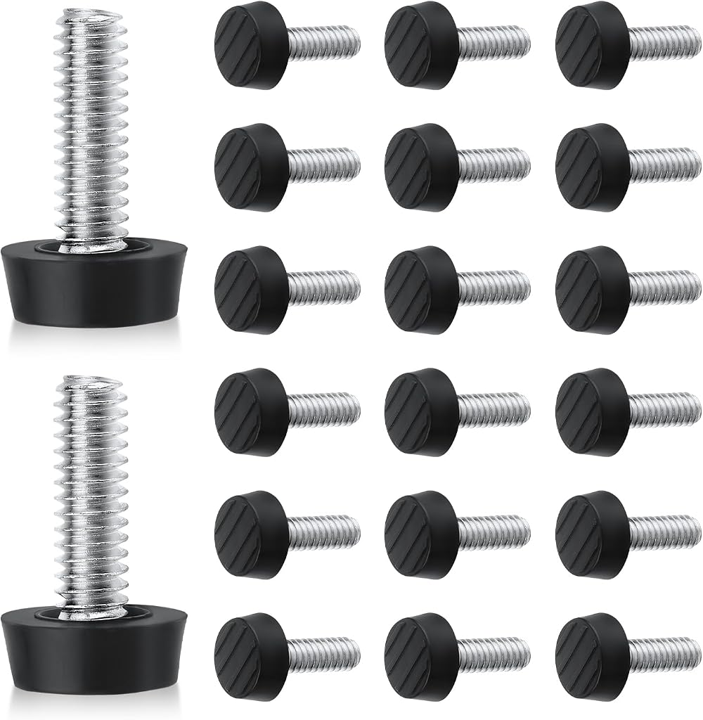 NQEUEPN 20pk 1/4-20 UNC Adjustable Furniture Levelers, Screw-In Table Feet Glide