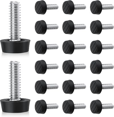 NQEUEPN 20pk 1/4-20 UNC Adjustable Furniture Levelers, Screw-In Table Feet Glide