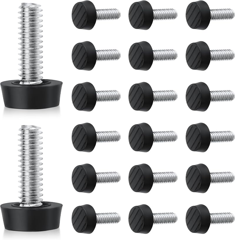 NQEUEPN 20pk 1/4-20 UNC Adjustable Furniture Levelers, Screw-In Table Feet Glide