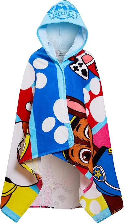 Paw Patrol Hooded Towel 100% Cotton Skye Chase Poncho Kids Beach Bath
