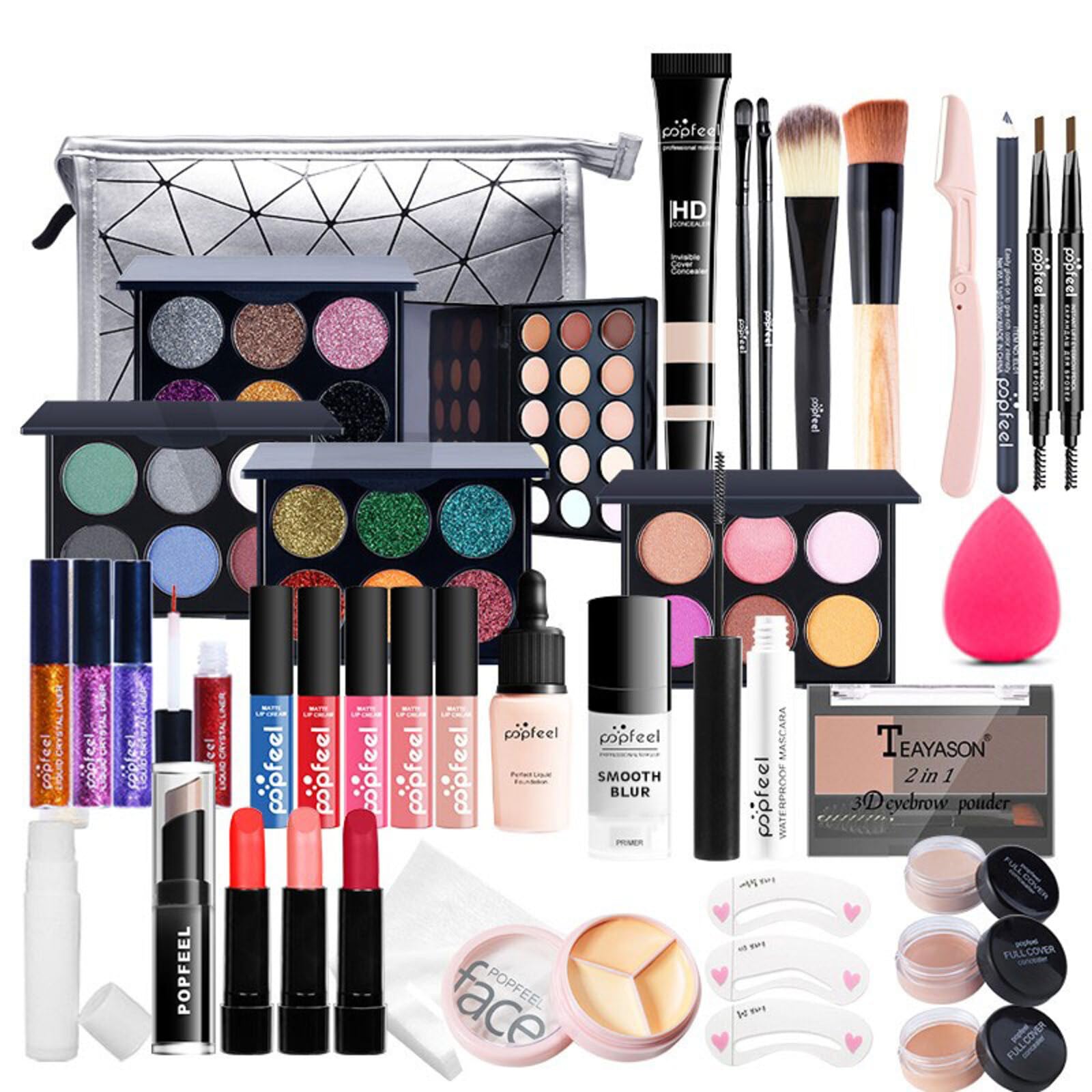All-In-One Makeup Kit, 37 Pcs Complete Makeup Gift Set Full Kit Combination with Eyeshadow Blush Lipstick Concealer etc, Essential Starter Bundle for Women, Pro Multi-purpose Beauty Cosmetic Set#9