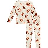 EASWEET Bamboo Viscose Pajamas Toddler Boys Girls, Snug Fit Long Sleeve Top and Pants Kids Pjs