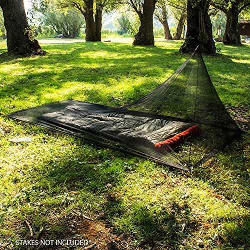 Mosquito Camping Insect Net with Carry Bag, Compact and Lightweight, Fits Sleeping Bags, Bed, Tent (Single)