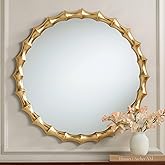Uttermost Ilium 34" x 34" Gold Scalloped Bone Round Wall Mirror