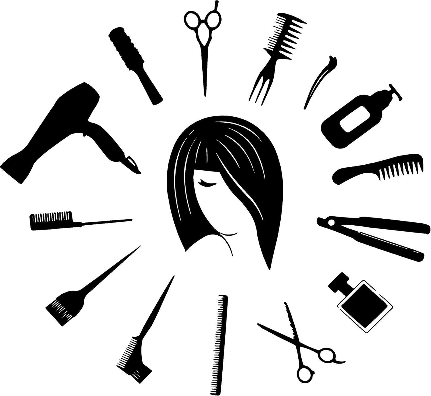 Buy Kaahego Vinyl Wall Sticker Hairdrair Wall Window Decal Sticker