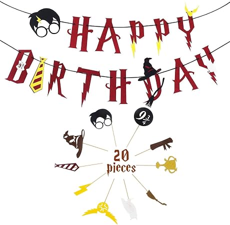 General Electric Pcs Harry Potter Inspire Cupcake Toppers Joyeux Anniversaire Banniere En Feutre Guirlande Pour Harry Potter Assistant Fete D Anniversaire Decorations Fournitures Amazon Fr Cuisine Maison