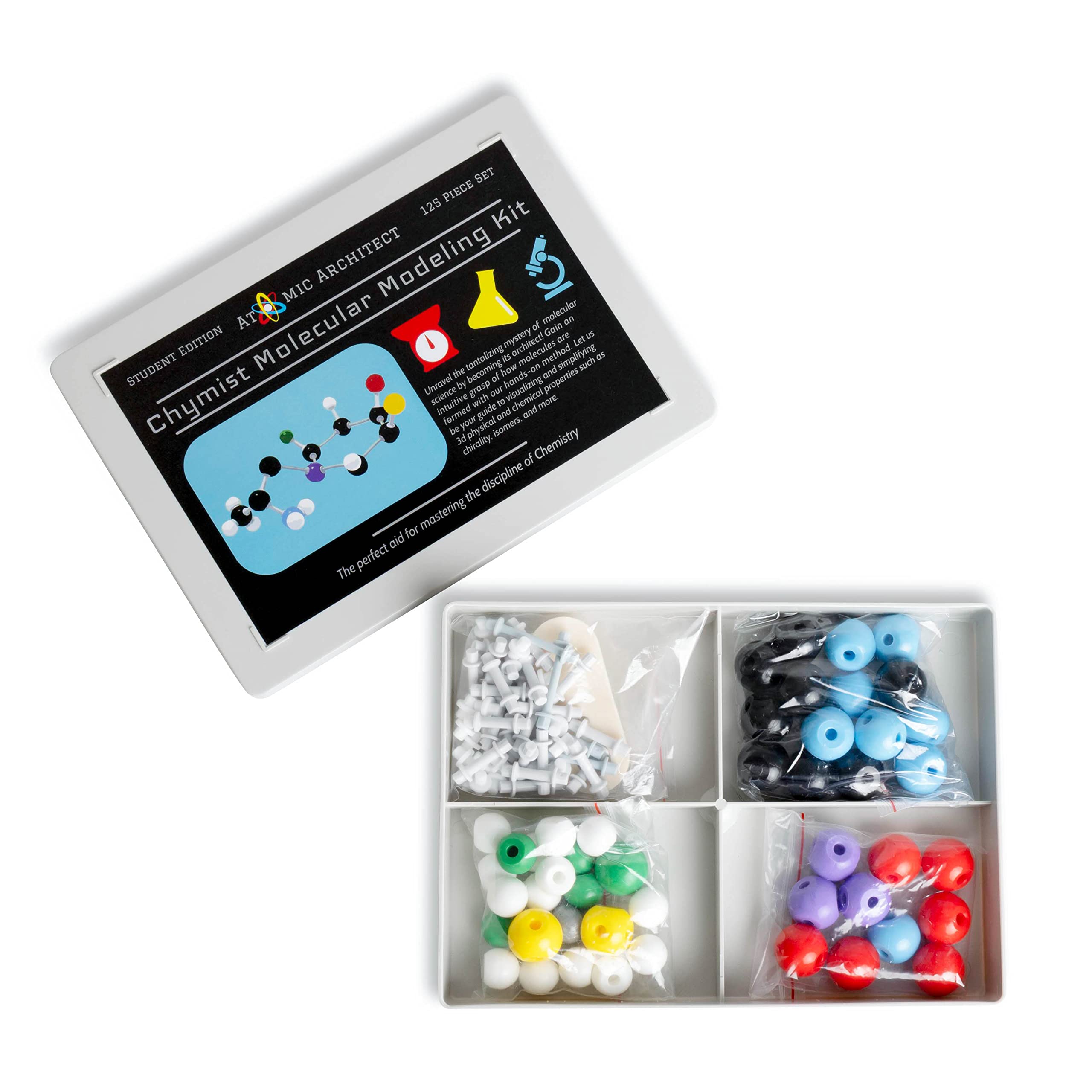 Compound Structure Model Kit Mua 125-Piece Molecular Model Kit, Inorganic and Organic Chemistry ...