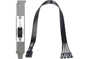VORZOKISPL PC Power Switch Extension Cable with PCIe Bracket (11.8 inch), 9-Pin Front Panel Header Adapter – Compatible with 