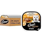 Cesar Loaf & Topper in Sauce Wet Dog Food, Ham & Egg Flavor with Potato & Cheese, Wet Food for Dogs, 3.5 oz Easy Peel Trays, 24 Count