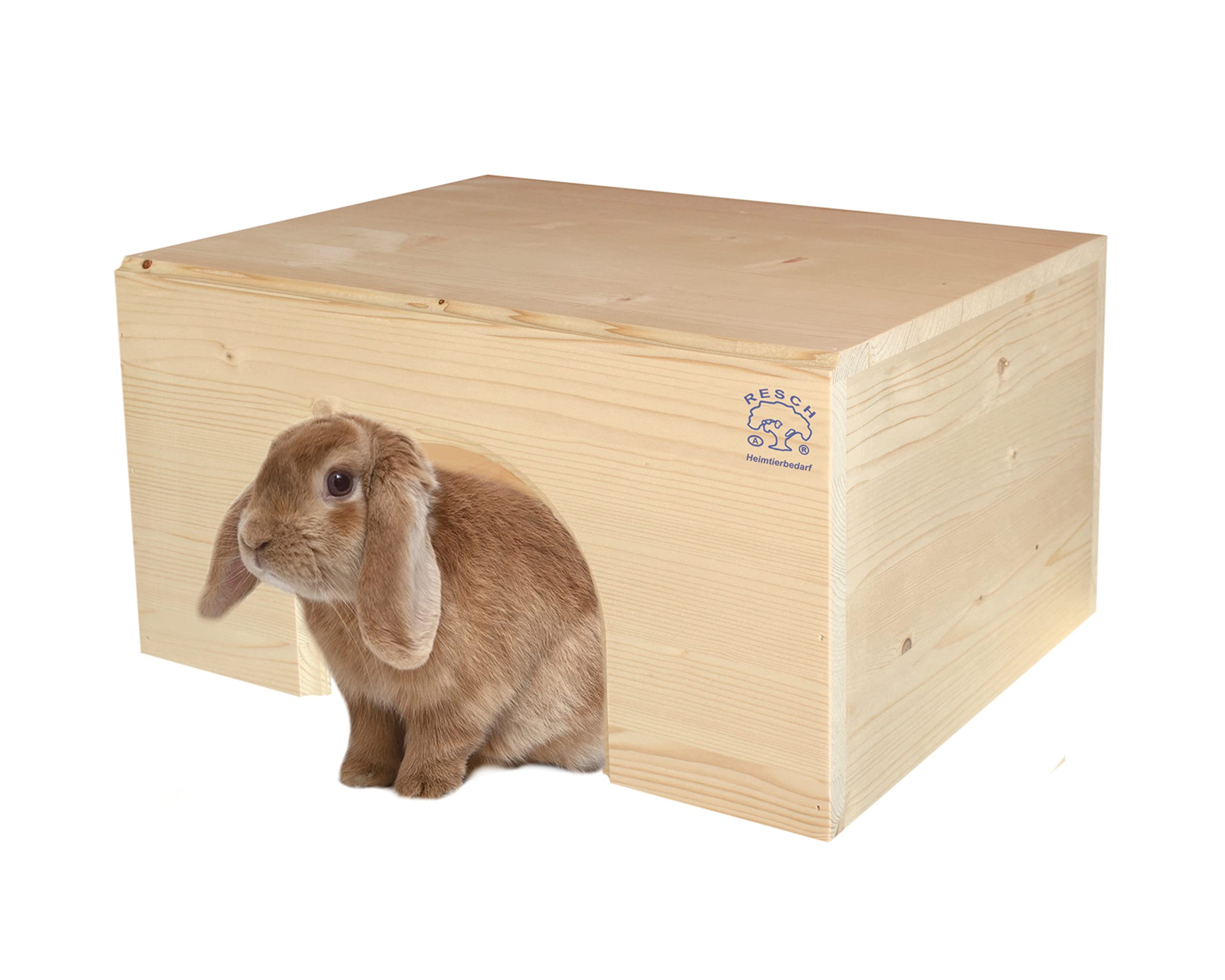 Resch No13 Rabbit house, flat Natural solid wood made of spruce/extra large house, for two rodents