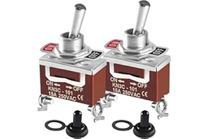 QIATOL Toggle Switch 12v DC 30A, 2Pack 2Pin SPST ON Off Switch with Waterproof Boot Cap Cover for Auto Car Marine Boat.