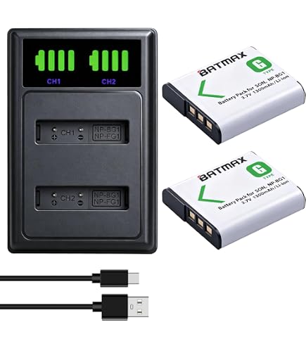 Amazon.com: Micro USB 電池充電器,適用於Sony Cyber-Shot DSC-W800