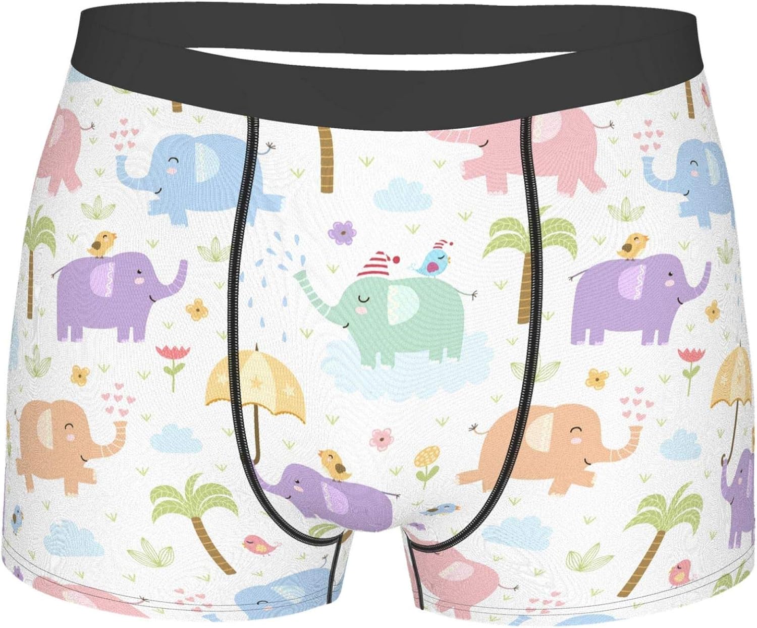 XIAONI Cute Elephant Men’s Boxer Briefs Novelty Funny