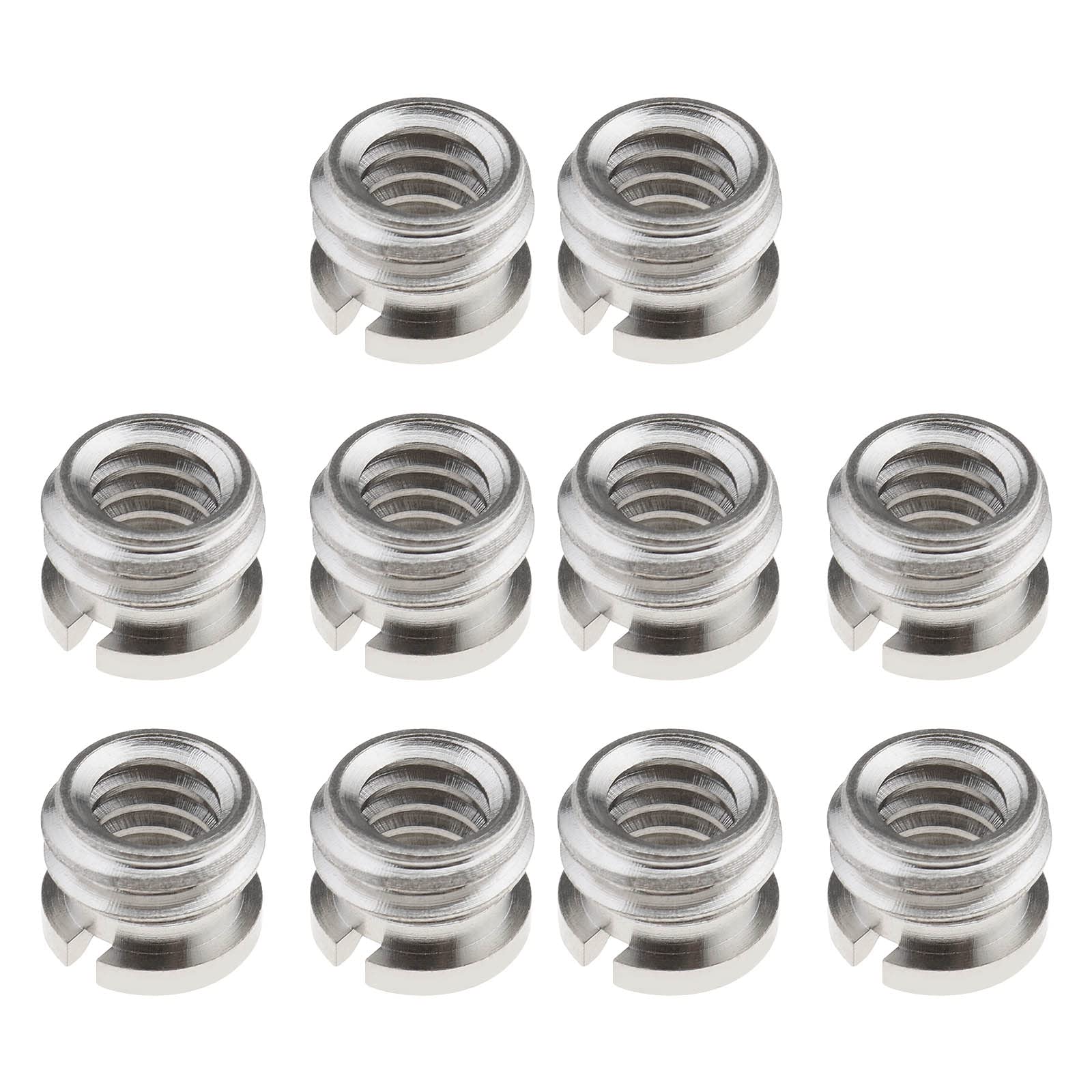 YINETTECH 10PCS 1/4 Inch to 3/8 Inch Thread Adapters Reducer Bushing Tripod Screw Camera Spigot Convert Screws for Camera Tripod Ball Head Gimbal Flash Support
