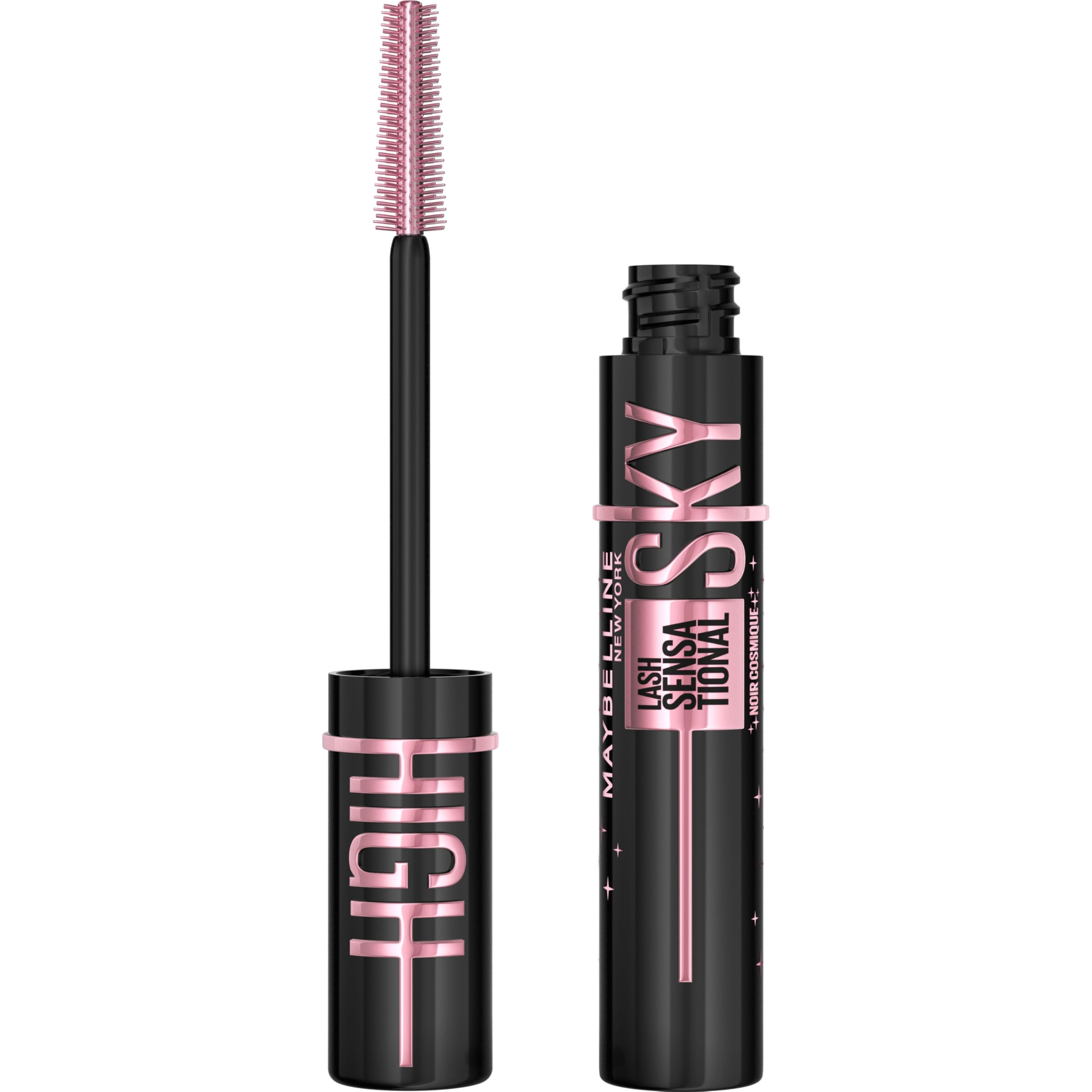 Maybelline Mascara, Lash Sensational Sky High Volumizing & Thickening, Eyelash Lengthening, Flake-Free Formula, Washable Mascara Infused with Bamboo Extract, Full Volume Mascara, Colour: Cosmic Black