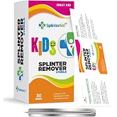SplinterAid Kids Splinter Removal Kit, 30 Pack Gentle Kid Splinter Remover | 30 Individually Wrapped Sterile Tools With A Gentle Tri-Bevel Tip, Small Enough For A Diaper Bag, Backpack Or School Kit