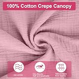 Vicloon Bed Canopy 100% Cotton Muslin Dark Pink 135x360cm Kids Bedroom view 4