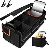 TrendySupply Trunk Organizer with Extra Insulated Bag, Leakproof, Extra Large Multi Compartments Collapsible with Cooler for 
