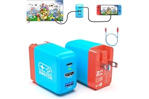 Switch Dock Charger for Nintendo Switch, Mirabox 30W Portable TV Docking Station for Nintendo Switch with 4K@60Hz HDMI/USB2.0/PD USB-C Fast Charging Ports, Full-Featured USB-C to USB-C Cable Included