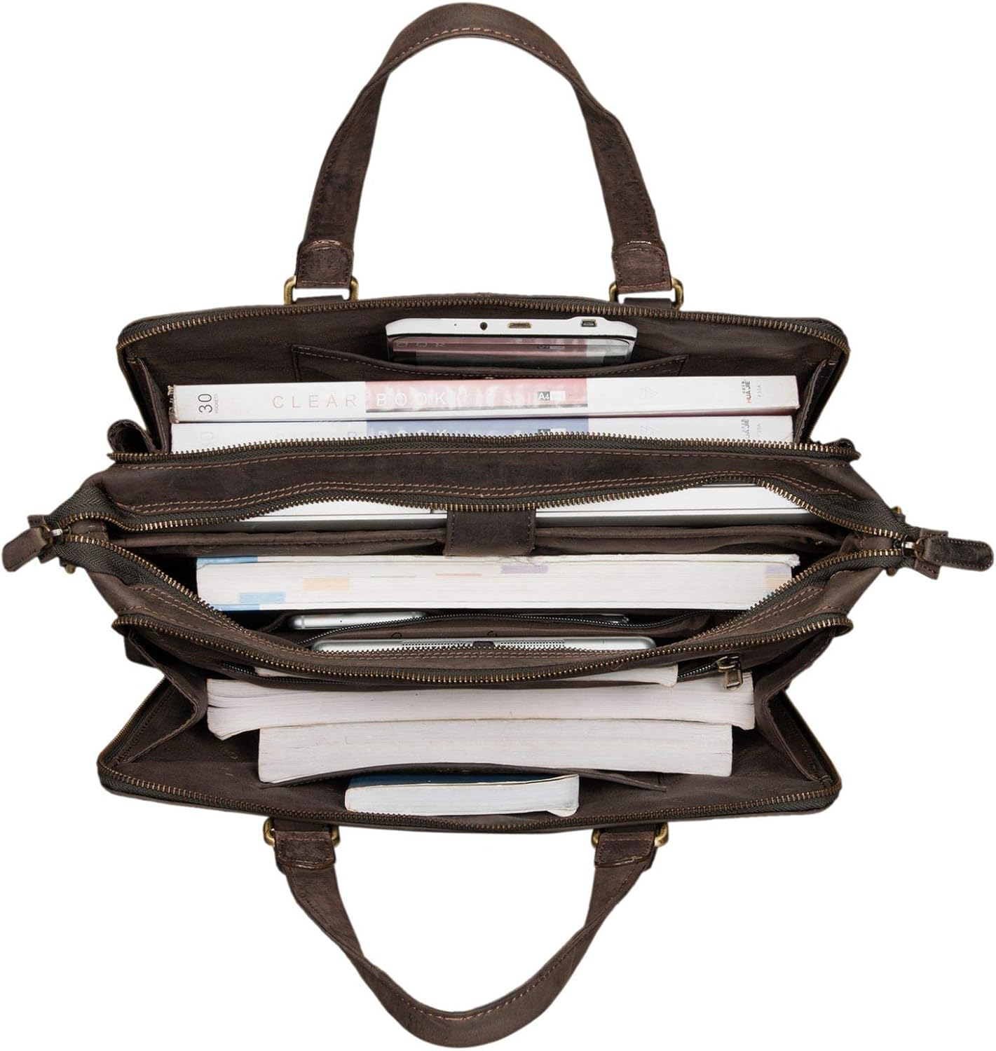 STILORD 'Claire' Women's Business Bag Genuine Leather 15 Inch, Dark - Brown - Image 5