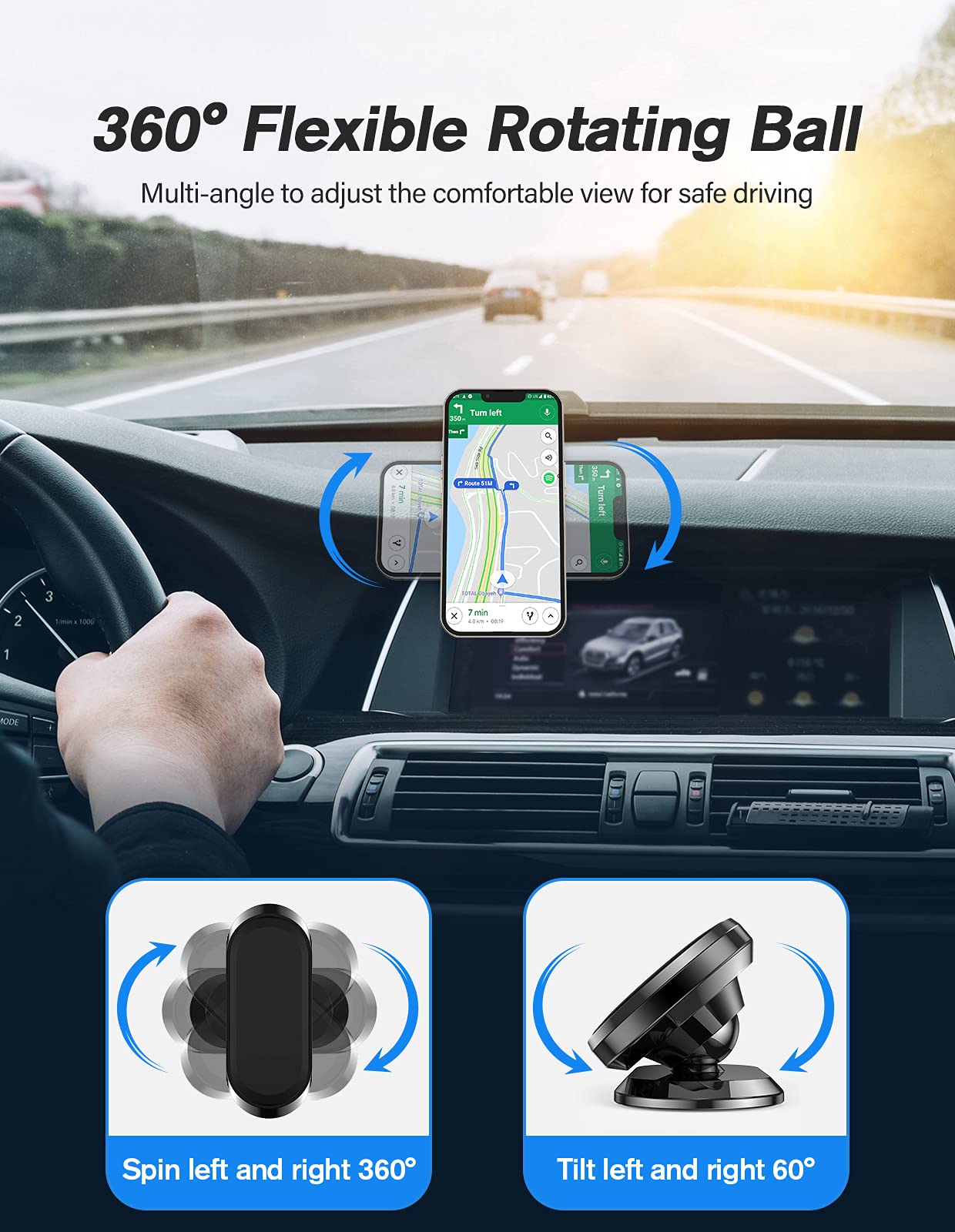 Magnetic Phone Holder for Car[2 Pack],Phone Holders for Your car [Upgrade Magnet] -360 Rotation,Car Magnet Phone Mount Compatible with All Cell Phone