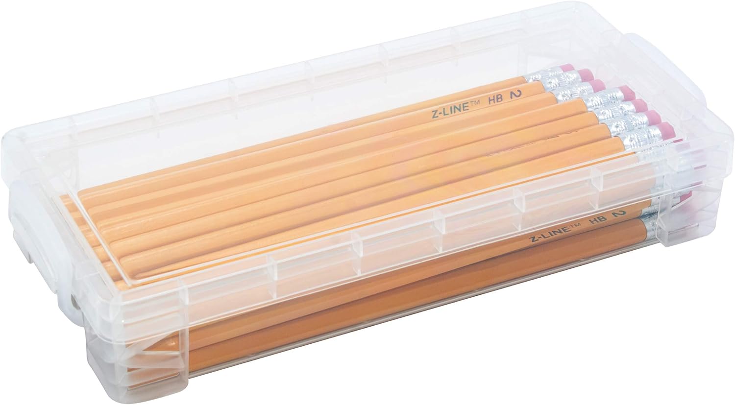 Super Stacker Pencil Box, 8.25 x 1.5 x 4 Inches, Clear, 1 Box (40309) : School Supply Boxes : Office Products