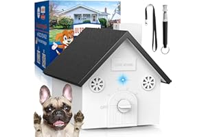 BRIVENNOR Ultrasonic Dog Barking Control Devices with 4 Adjustable Modes & LED Light,Weatherproof Up to 50 FT Range Anti Bark Device Deterrent Indoor Outdoor, Suitable for Small Medium Large Dogs