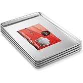 Last Confection 18" x 26" Commercial Grade Baking Sheet Pans, 4 Pack - Aluminum Full-Size Rimmed Cookie Sheet Trays