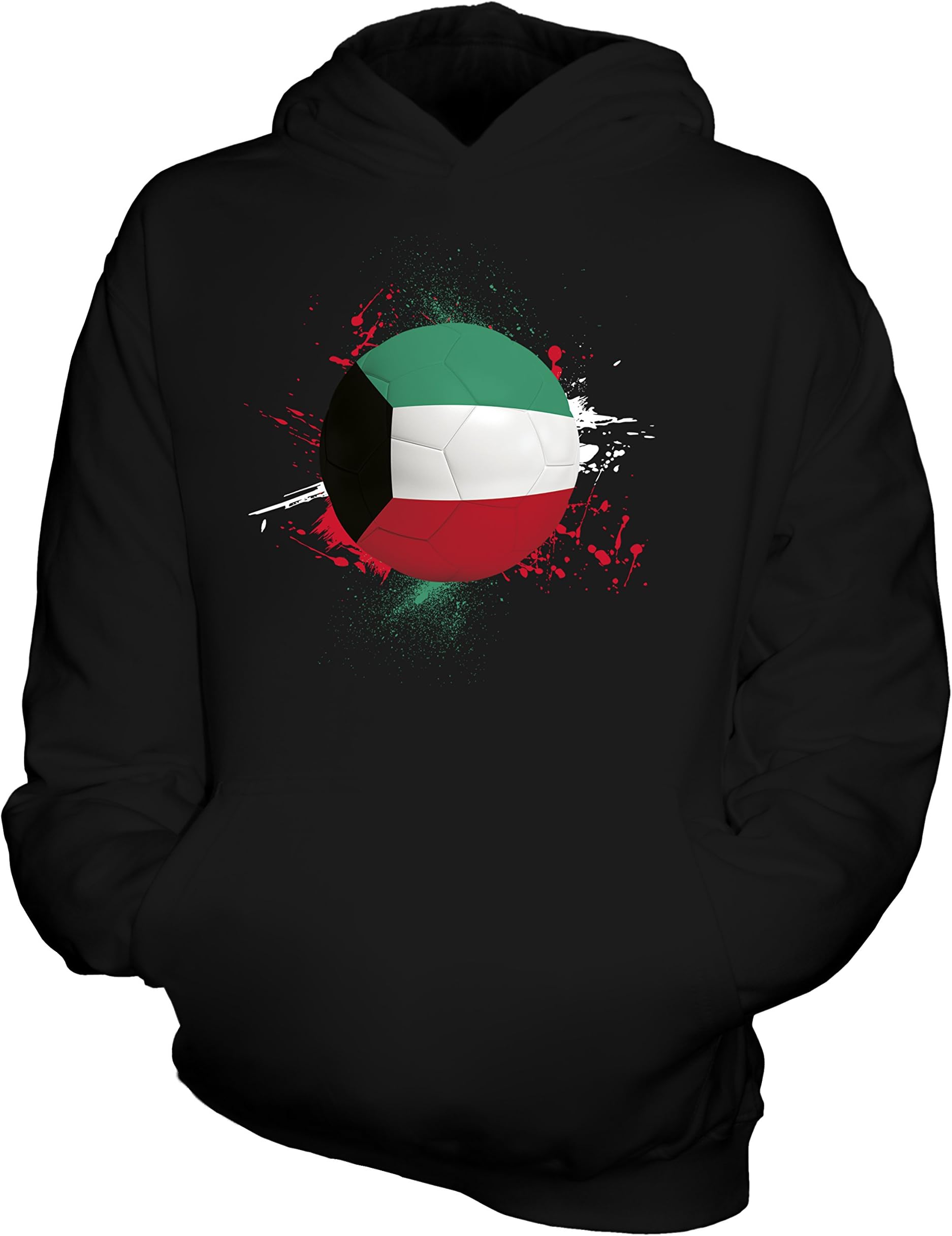 Candymix - Kuwait Football Splatter - Unisex Kids Hoodie Boys Girls Childrens Toddlers Hooded Sweater Top