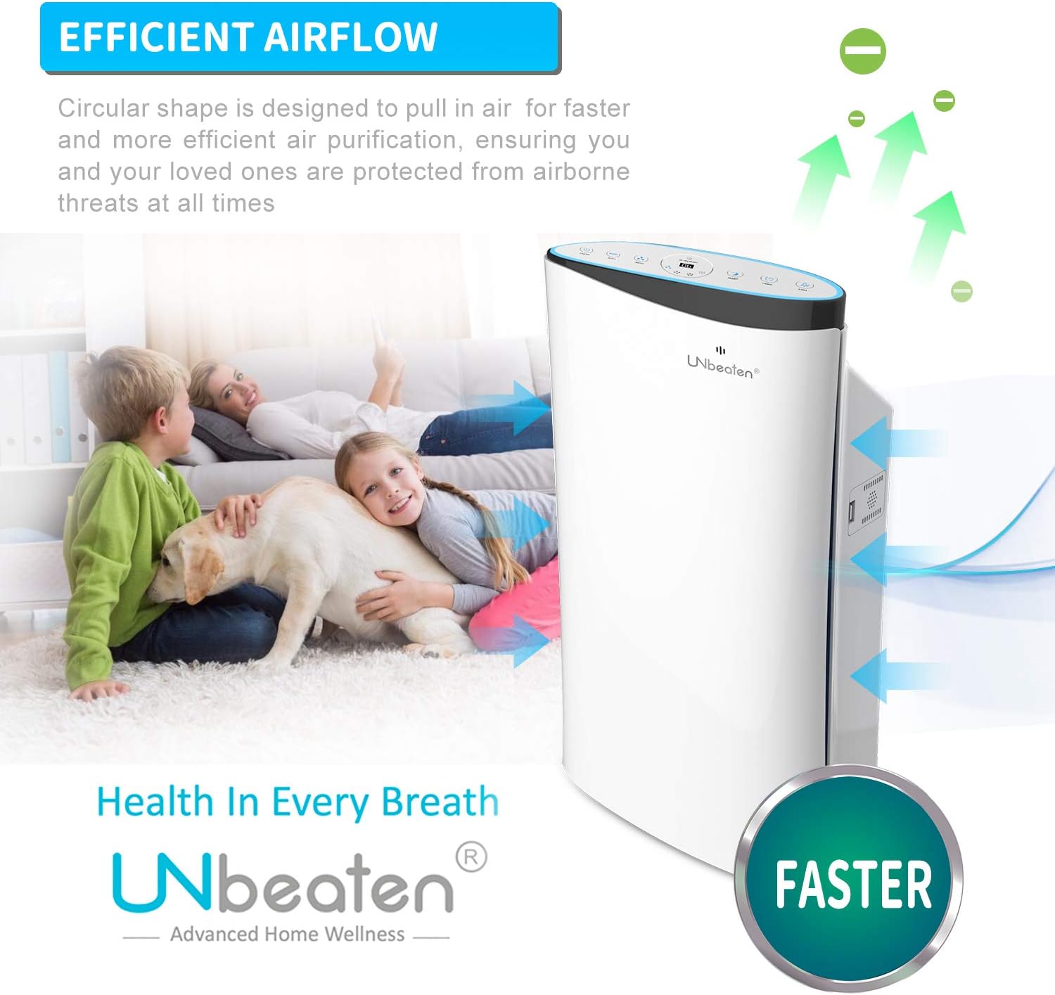 Super Saturday UNbeaten Air Purifier For Home Large Room Cleaner With