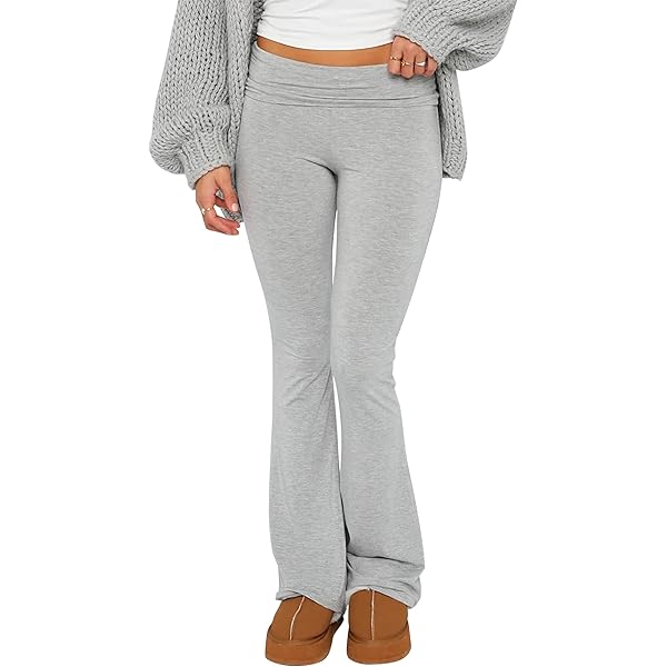 Amazon.com: NUFIWI Women Skinny Flare Yoga Pants Low Waist Bootcut