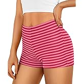 Trendy Queen Pajama Shorts Women Micro Low Rise Striped Boxers Trendy Spandex Bottoms 2026 Comfy Summer Lounge Sleepwear S-XL
