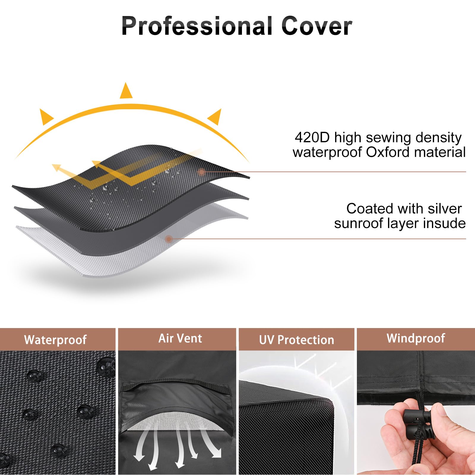 Mrrihand Central Air Conditioner Cover for Outside Units Waterproof Heavy Duty AC Unit for Outdoor Large AC Cover for Winter (36