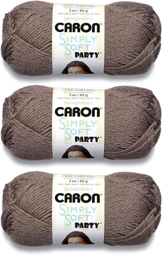 Yarnspirations Caron Simply Soft Party Yarn 3Pack Chocolate Sparkle