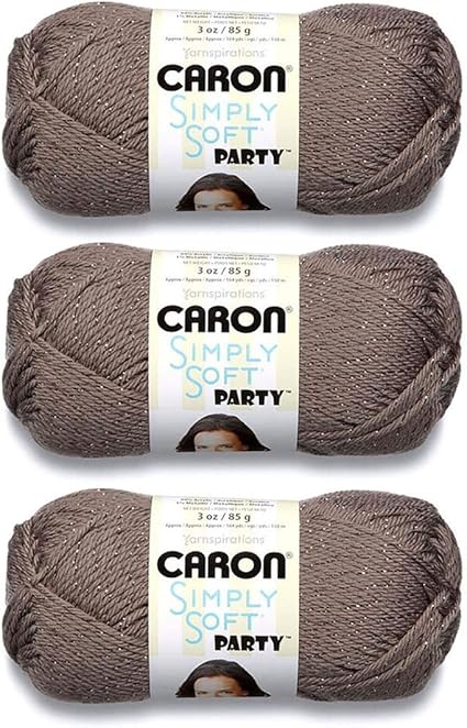 Amazon Com Caron H97par 17 Simply Soft Party Yarn Chocolate Sparkle