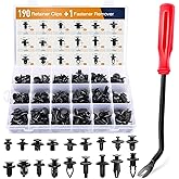 GOOACC 190 Pcs Car Retainer Clips &amp; Fastener Remover - 18 Most Popular Sizes &amp; Applications Auto Push Pin Rivets Set -Door Trim Panel Clips for Toyota, Honda, Nissan, Mazda - Bonus Fastener Remover