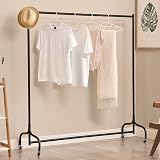 Vivo Technologies 5ft Heavy Duty Metal Clothes Rail with Wheels Black view 3