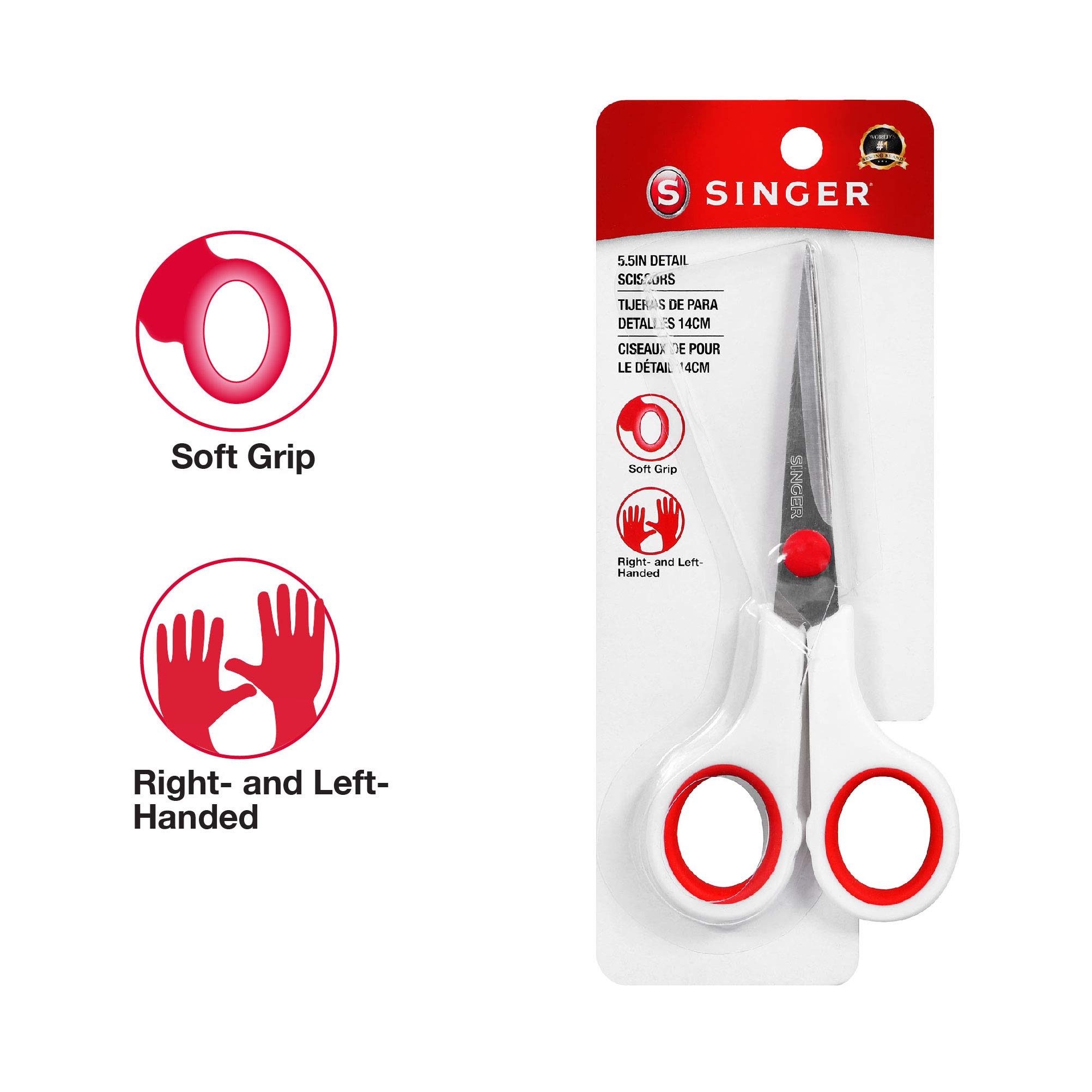 SINGER 00448 5-1/2-Inch Sewing Scissors with Comfort Grip, ,