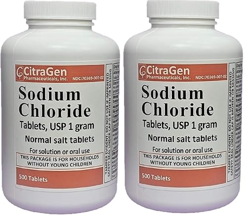 Salt Tablets Label Sodium Chloride Tablets 1 gm, USP Normal Salt Tablets - 1000 Tablets (2 ...