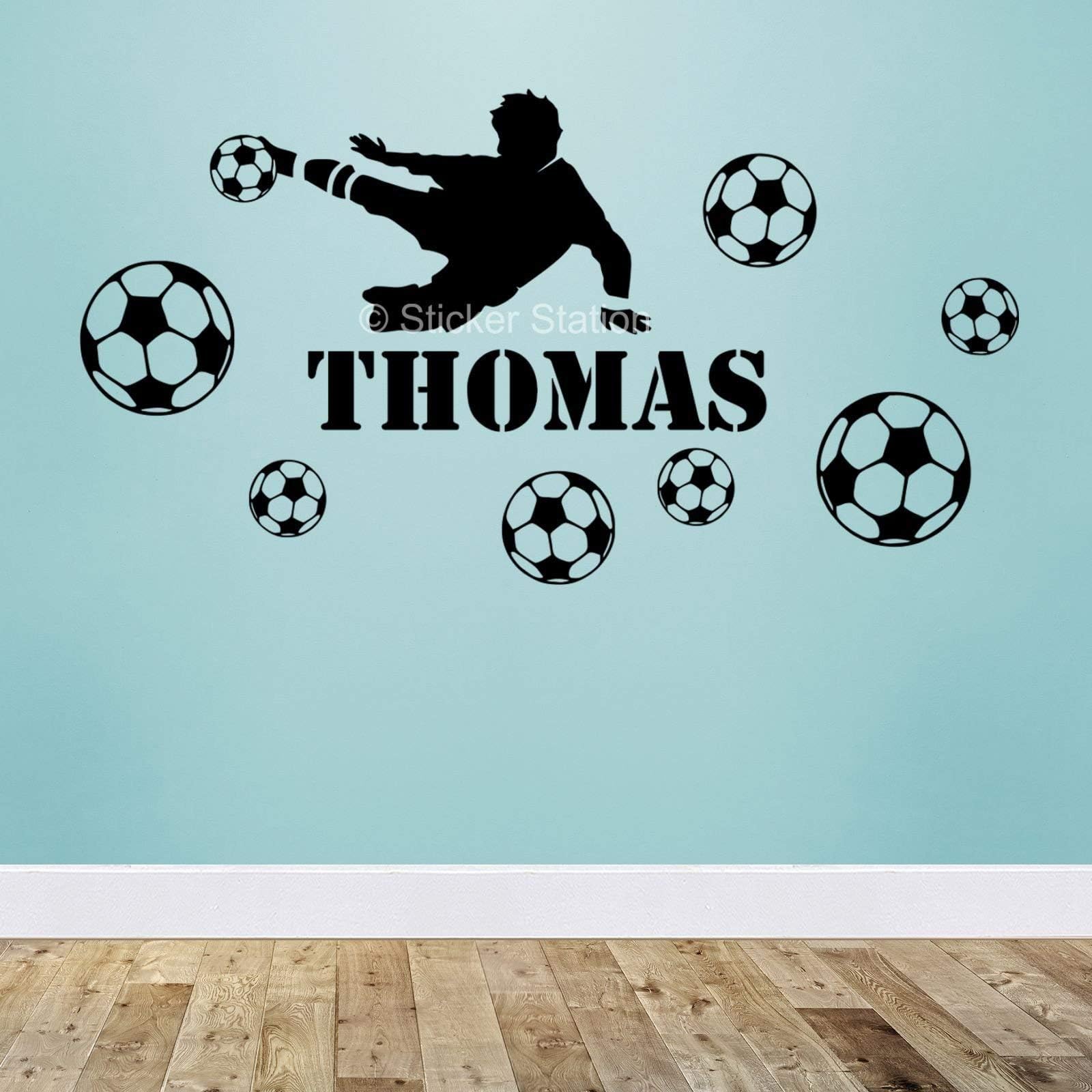 Football Player Boys Personalised Any Name Wall Art Mural Decal Sticker