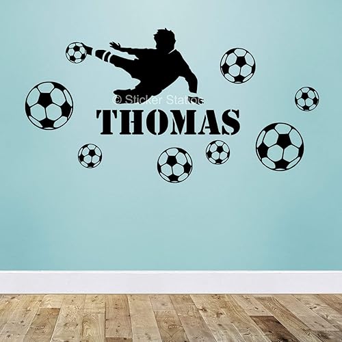 Jugador de Fútbol Chicos Personalizado Nombre Mural Pegatina de Pared