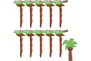 SHIDOW Beach Towel Clips, Anchor Stakes Clamps, Outdoor Beach Towel Anchor Stakes Clips, Picnic Blanket Holders, Sand Spikes (Coconut Palm Tree, 10pcs)