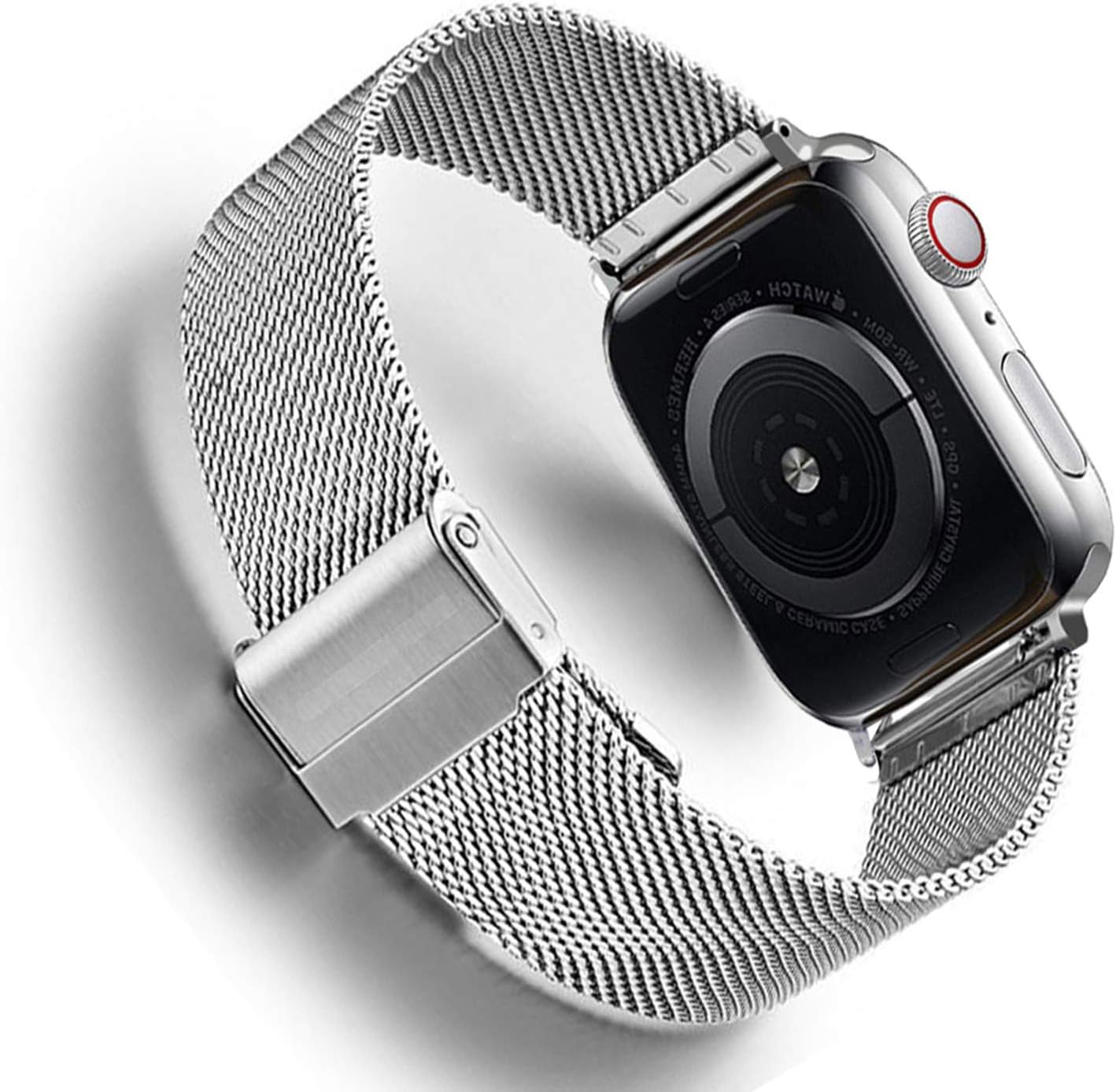 LONTENFY Bands Compatible with Apple Watch Band 38mm 40mm 42mm 44mm, Mesh Stainless Steel Sport Loop Strap with Adjustable Clasp Replacement Band for iWatch Series 4 3 2 1