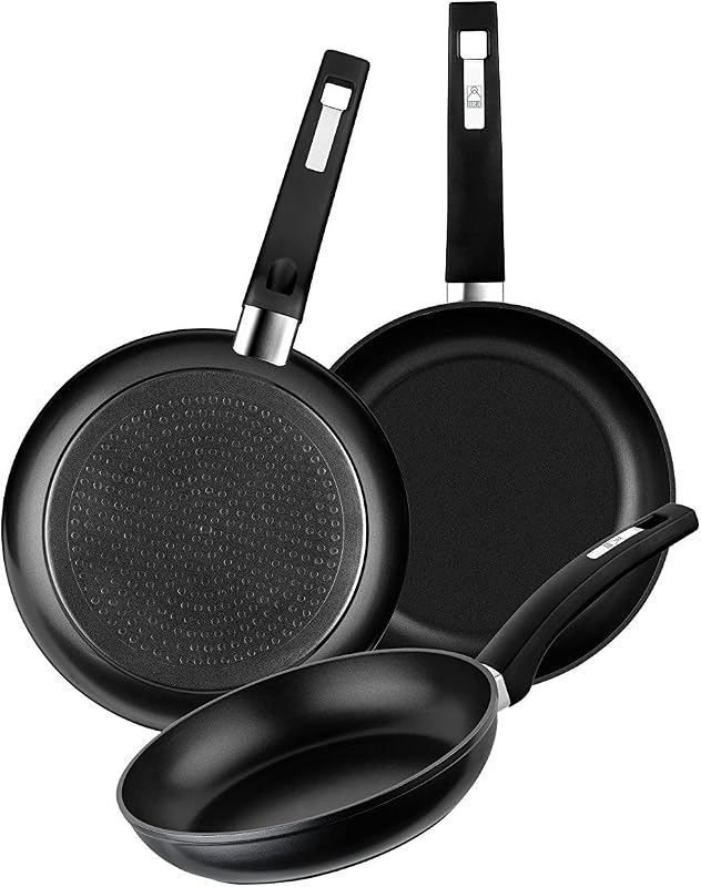 Design | Set mit 3 Bratpfannen 18-22-26 cm, Geschmiedetes Aluminium