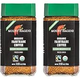Mount Hagen Organic Decaf Coffee, Freeze-Dried, 3.53oz Jar (Pack of 2) | Medium Roast Arabica, Freeze-Dried Instant Coffee, USDA Organic &amp; Fair Trade, Naturally Decaffeinated with the CO2 Method