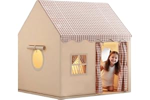 Kids Tent Indoor 47x39x51 Inch Breathable Play Tent with Door and Window Foldable Kids Playhouse with Removable Metal Support